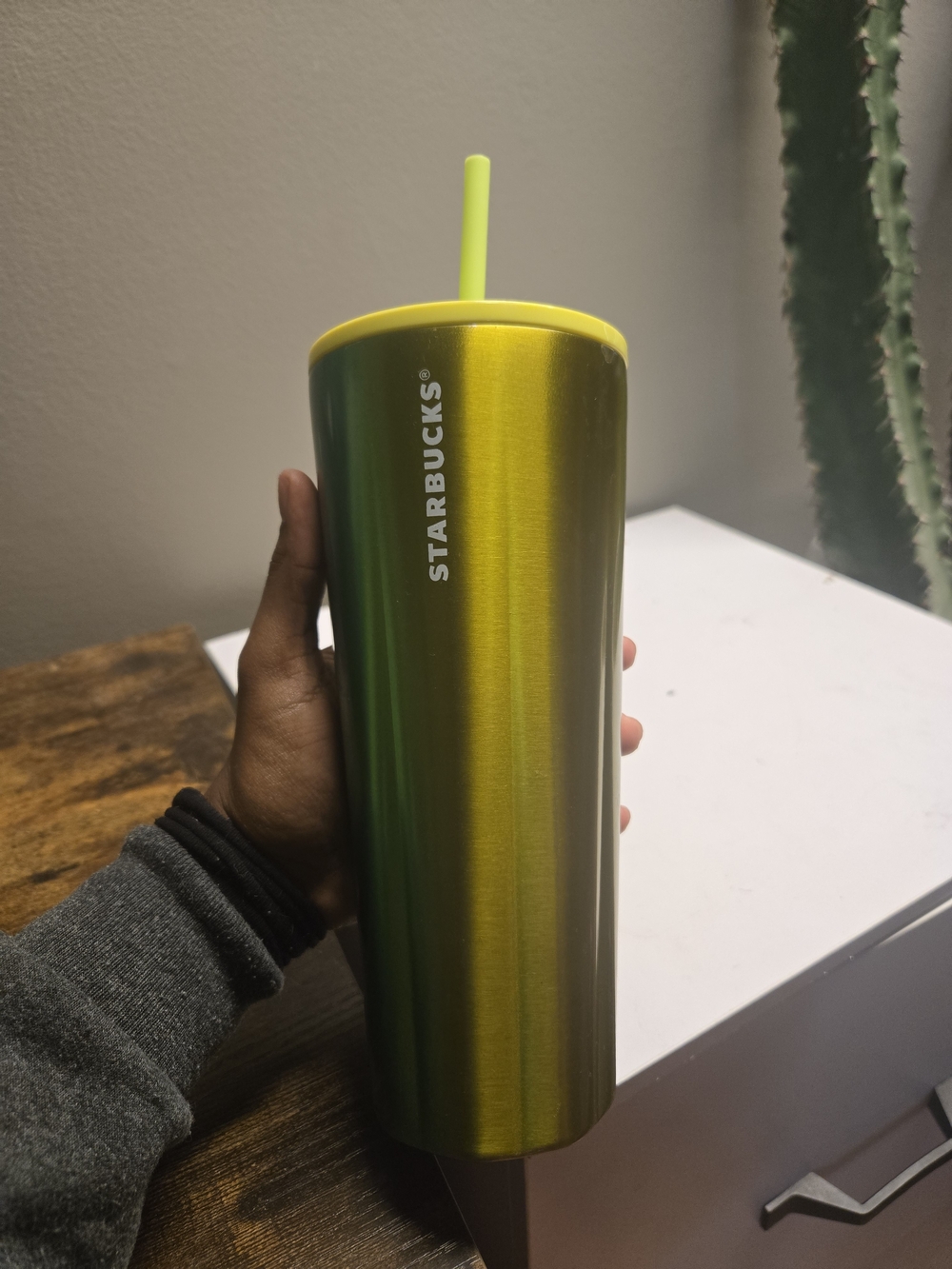 Starbucks Lime Green Stainless Steel Tumbler with Straw